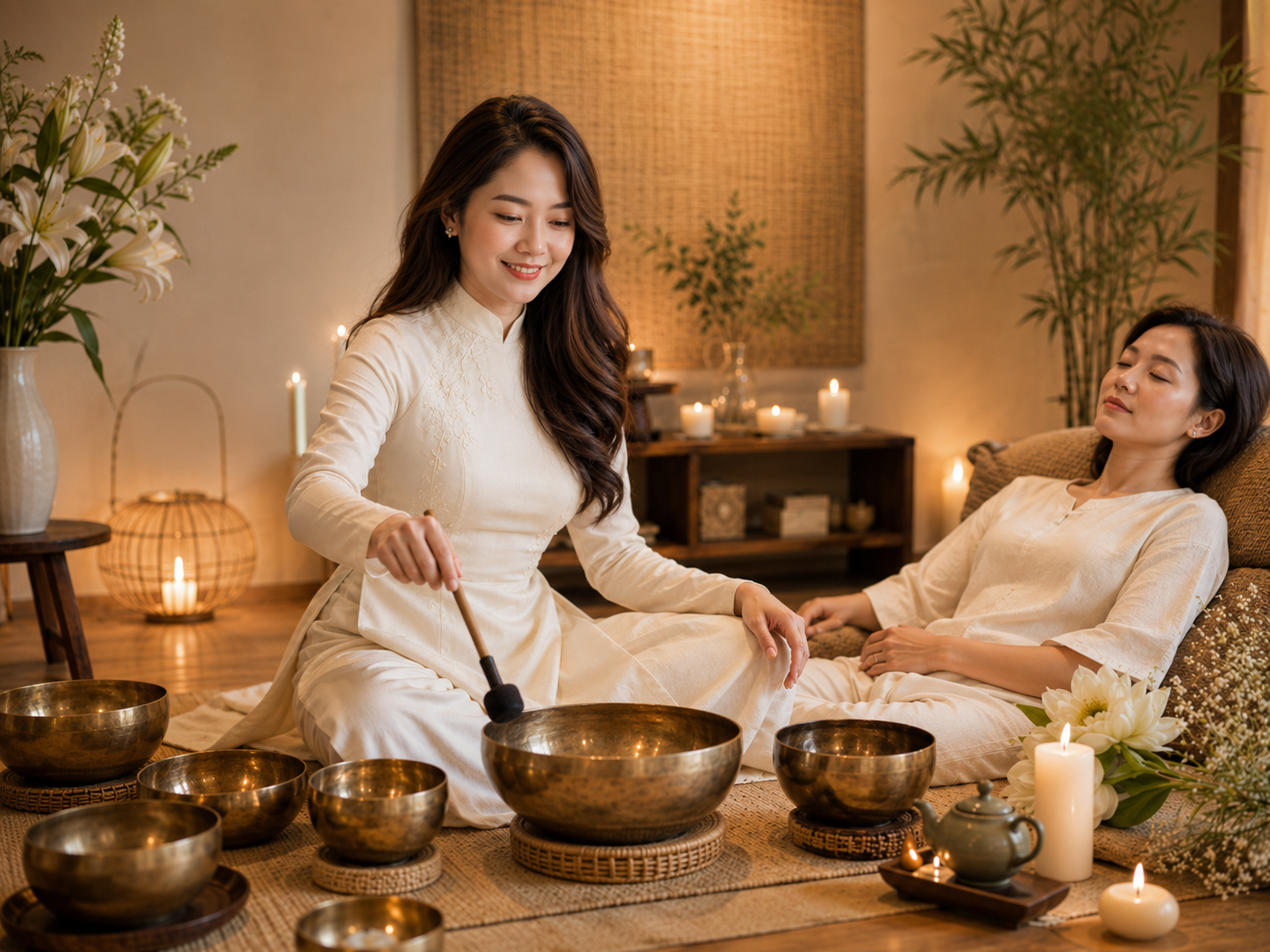 Trải nghiệm chuông xoay cân bằng thân tâm trong không gian ấm áp